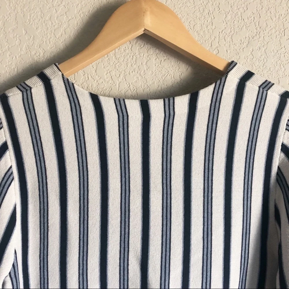 Ann Taylor Silk Blend Striped Wide Sleeve Knit Sweater Top